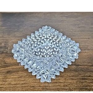 Vintage 3" Fenton Clear Hobnail Salt Cellar Tea Light Votive Candle Holder Spike